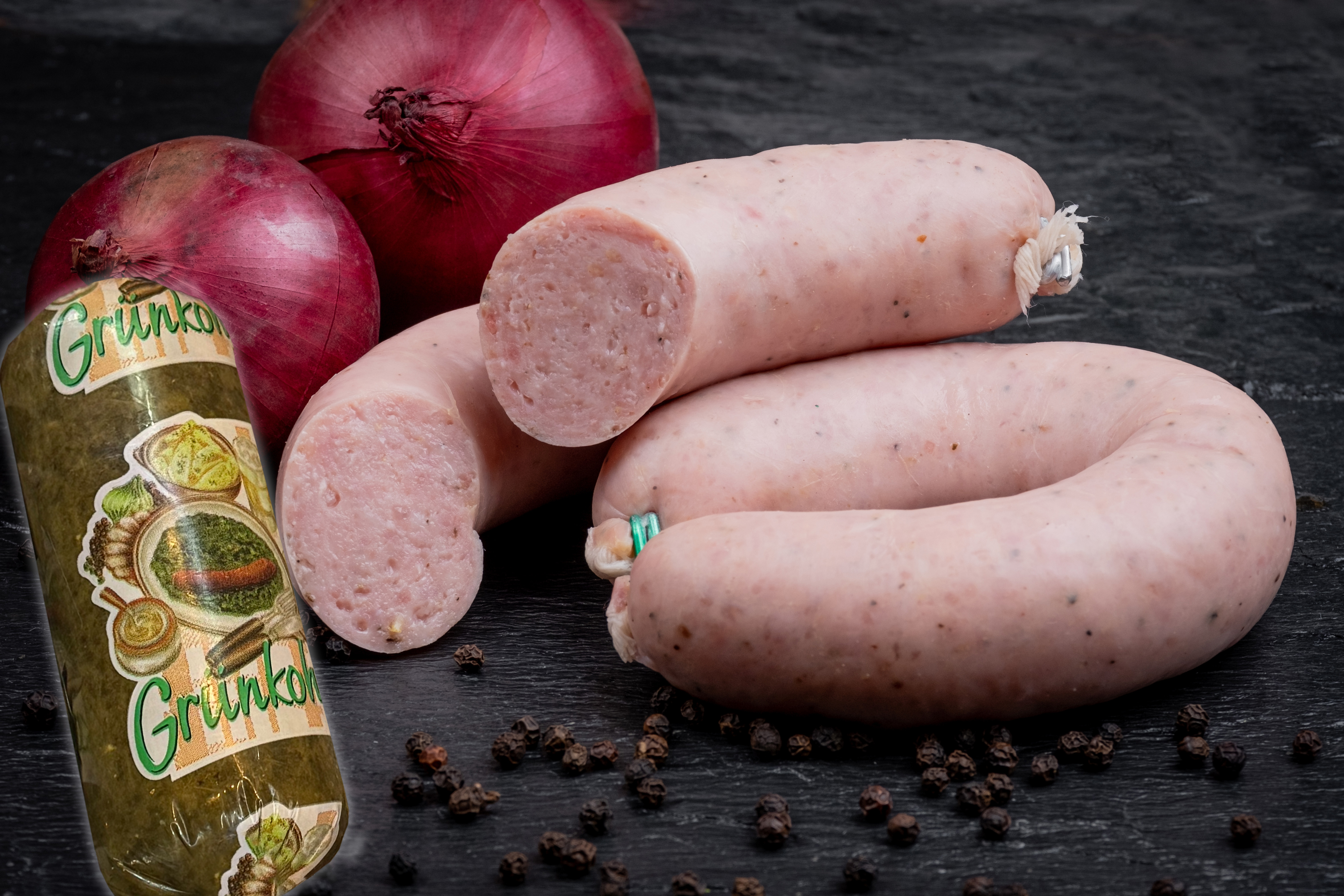 Bregenwurst gekocht mit Grünkohl Bregenwurst gekocht mit Grünkohl
